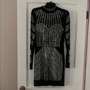 Elegant Black and Silver Women's Dress